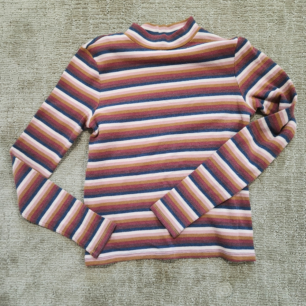 American Eagle Multicolor Striped Turtleneck
